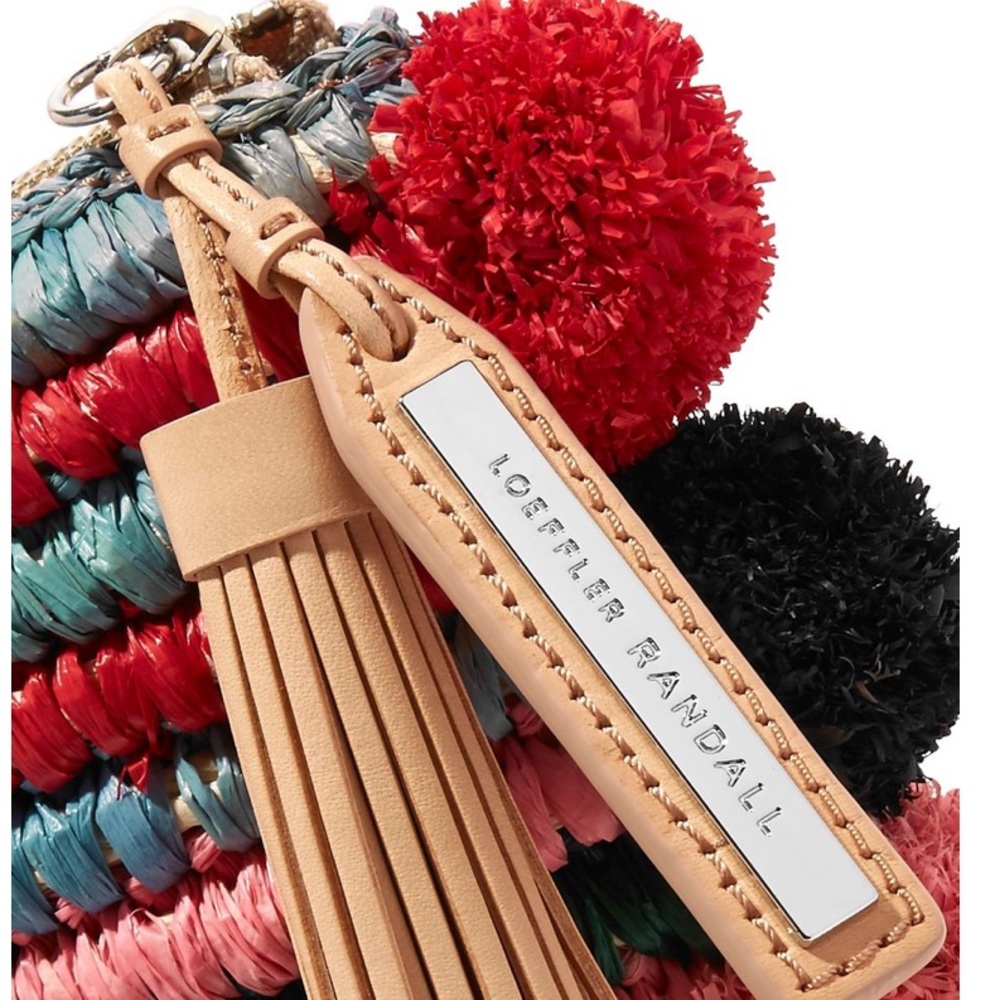 LOEFFLER RANDALL Rainbow Straw Pouch Clutch Purse - Picture 14 of 15